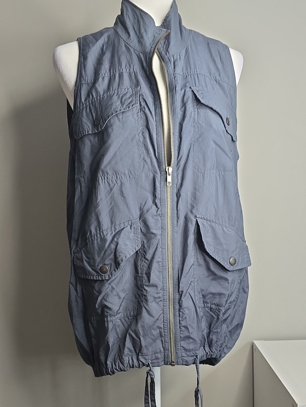 LOFT Slate Blue Drawcord Utility Vest